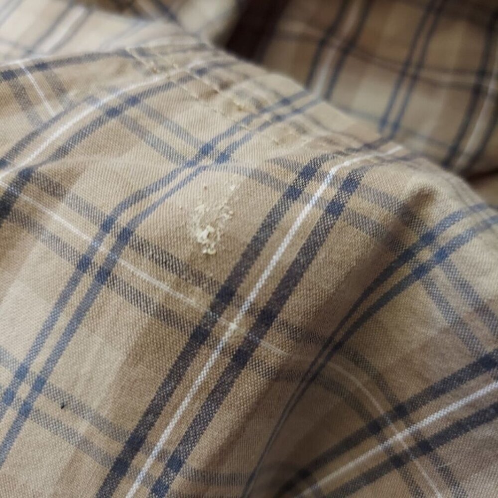 WRANGLER Cargo Shorts Men Size 36 Brown Plaid 10" Inseam Pre-Loved Slight Damage - Picture 4 of 12